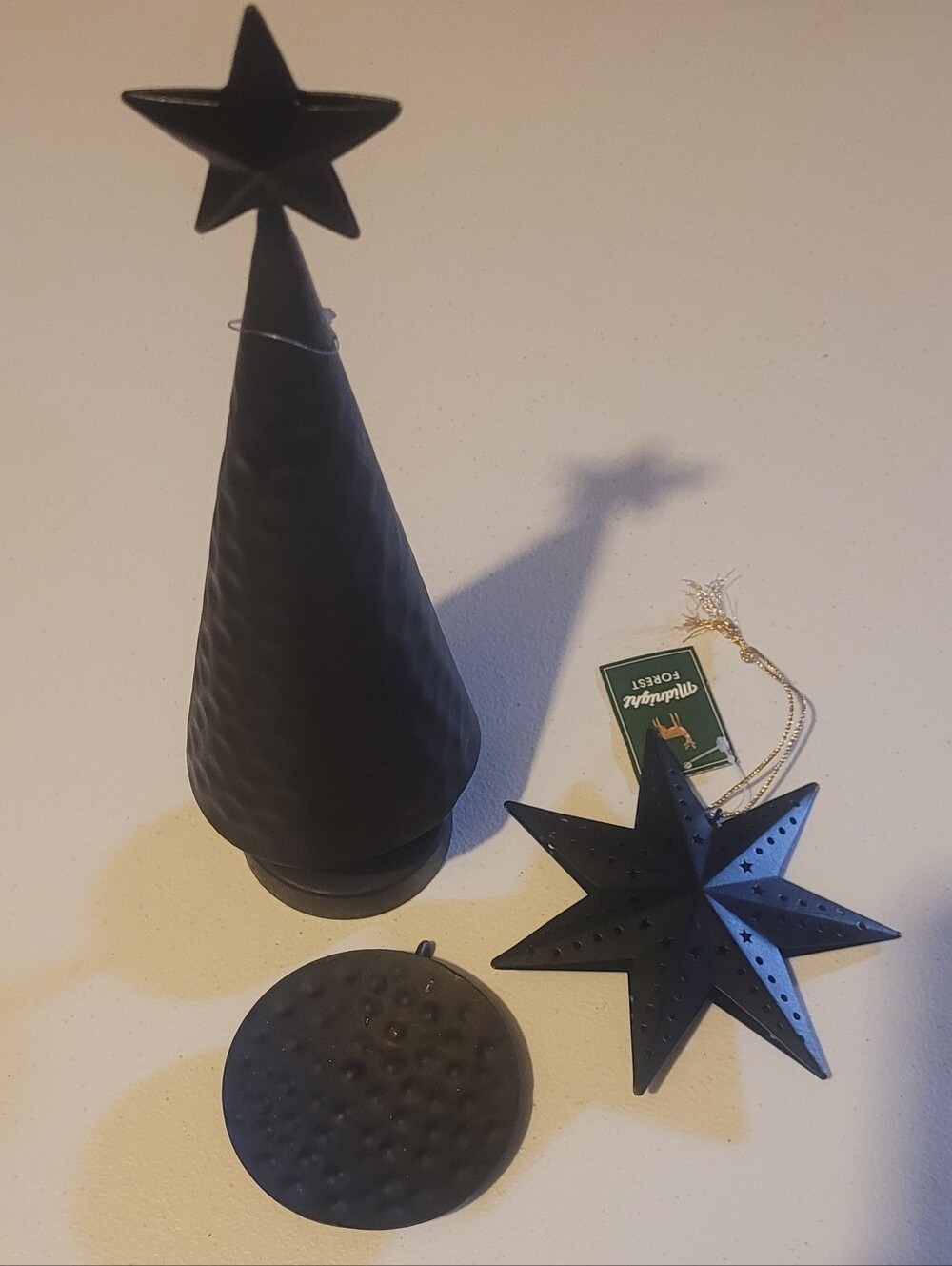 Kohl's Distressed Black Metal Christmas Set With Tree And 2 Ornaments